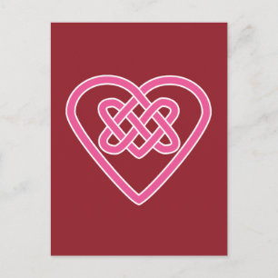 Celtic Heart Postcard - Red Background