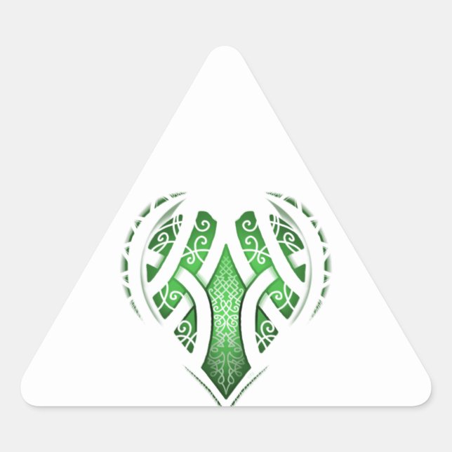 Celtic Heart Tattoo Design Triangle Sticker (Front)
