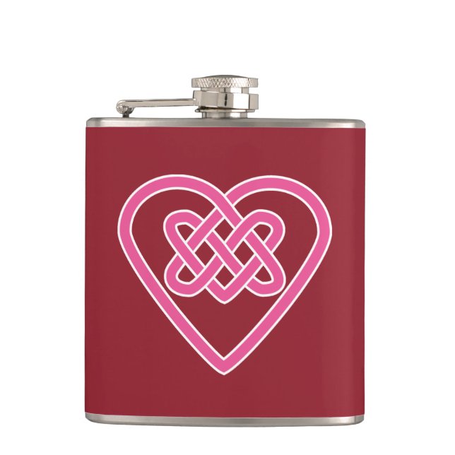 Celtic Heart Vinyl Wrapped Flask (Front)