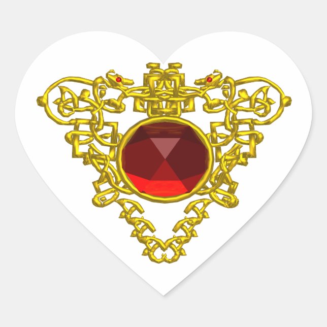 CELTIC HEART ,white Sticker (Front)