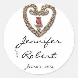 Celtic Heart with a Red Rose Envelope Seal