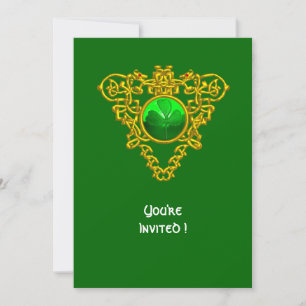CELTIC HEART WITH SHAMROCK ST PATRICK'S DAY PARTY INVITATION