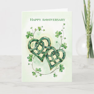 Celtic Hearts Wedding Anniversary Irish Love Card