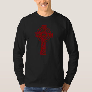 CELTIC HIGH CROSS CELTIC KNOT ORNAMENTAL RED KNOTW T-Shirt