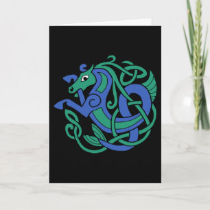Celtic Hippocampus Sea-horse Card