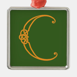Celtic Initial C Metal Tree Decoration