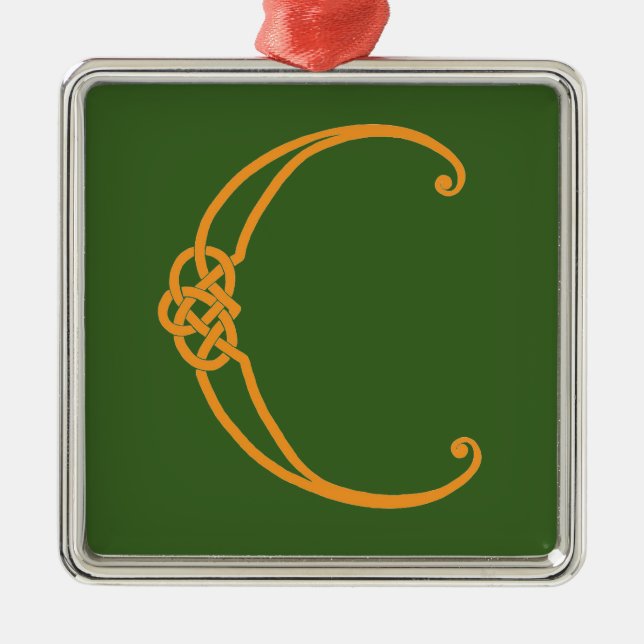 Celtic Initial C Metal Tree Decoration (Front)