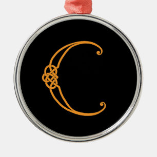 Celtic Initial C Metal Tree Decoration