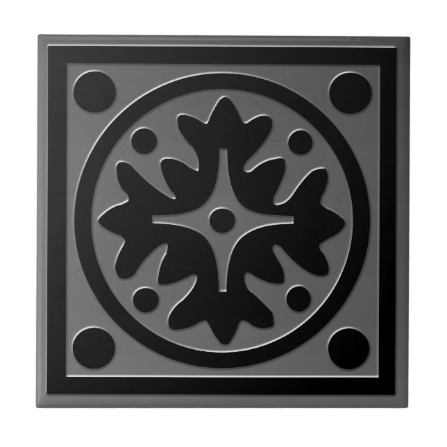 Celtic Inspired Tile # 1 grey Stainless Steel look (Front)