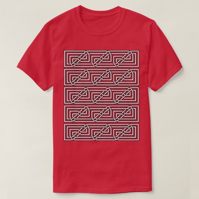Celtic Interwoven Rectangular Knot Pattern 1 T-Shirt (Design Front)