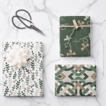 Celtic IRISH leaves and knot green brown beige  Wrapping Paper Sheet<br><div class="desc">Classic Irish art inspired Christmas and holidays wrapping paper featuring an elegant illustration of irish and celitic flowers and foliage in green,  brown and beige palette</div>