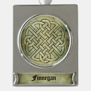 celtic irish sacred symbols silver plated banner ornament
