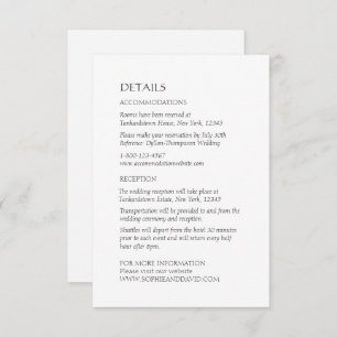 Celtic Irish Swan Love Knot Wedding Details Enclosure Card