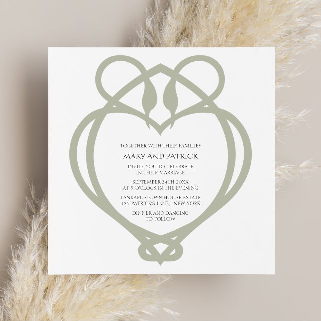 Celtic Irish Swan Love Knot Wedding Invitation (Creator Uploaded)