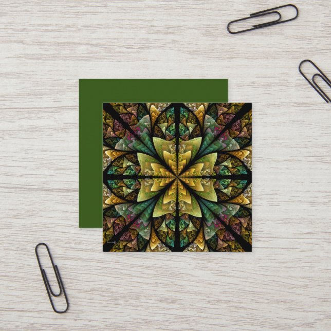 Celtic Journey abstract Square Business Card (Front/Back In Situ)