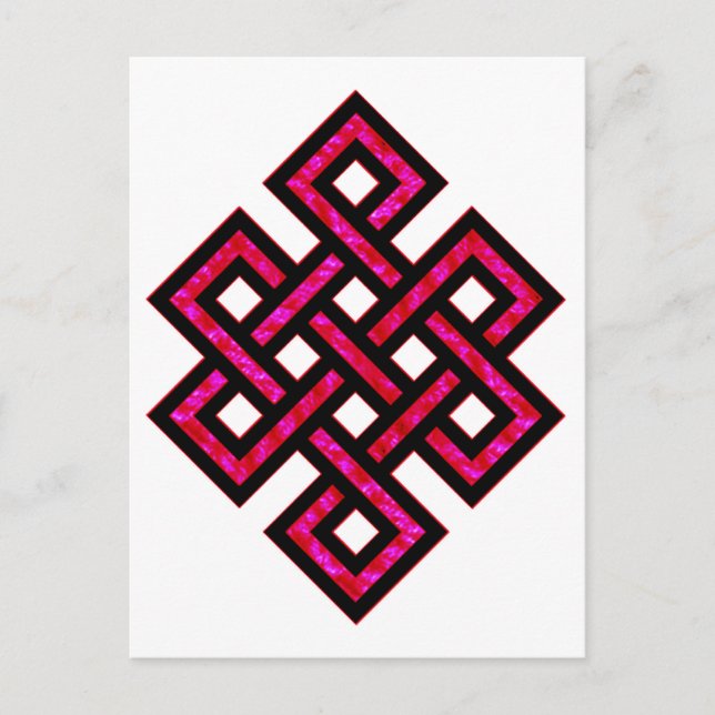 Celtic Knot 10 Red Postcard (Front)