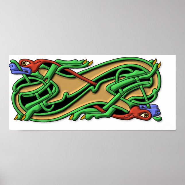 Celtic Knot 2 dogs – colours Poster (Front)