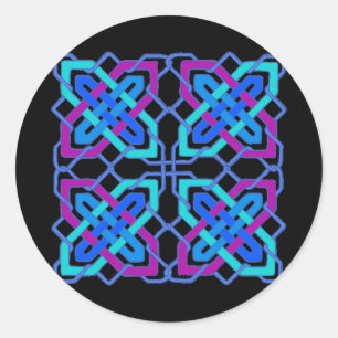 Celtic Knot 3 Black Classic Round Sticker
