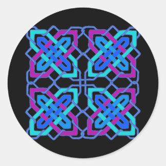 Celtic Knot 3 Black Classic Round Sticker