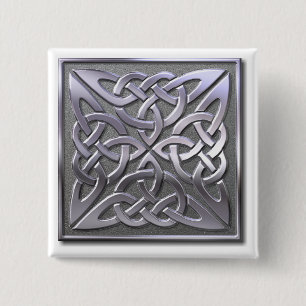 Celtic Knot 4 square-silver 15 Cm Square Badge