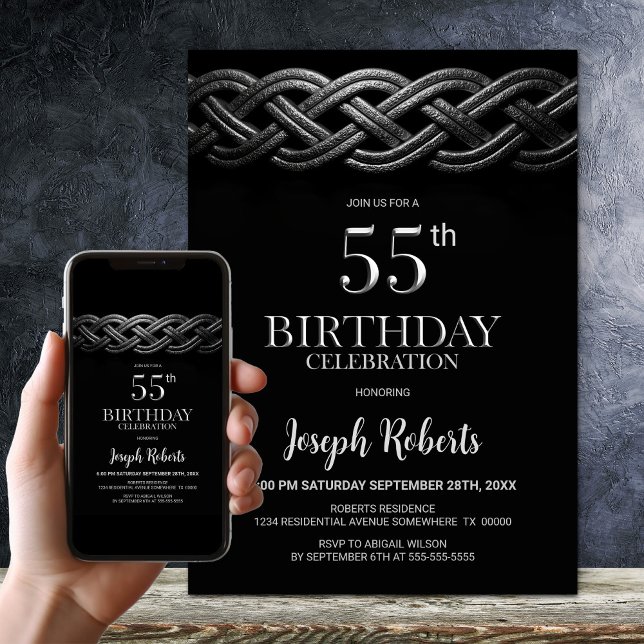 Celtic Knot 55th Birthday Party Invitation (Creator Uploaded)
