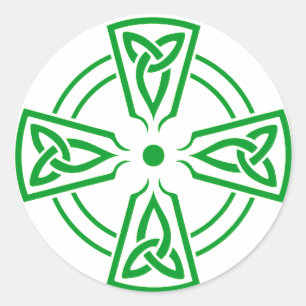 Celtic Knot 5 Green Classic Round Sticker