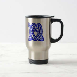 Celtic Knot 6 Dark Blue Travel Mug