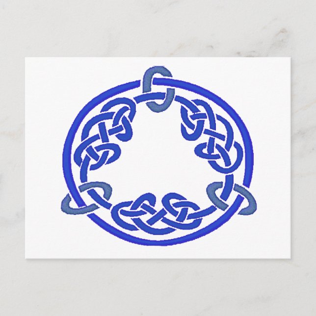 Celtic Knot 7 Blue Postcard (Front)