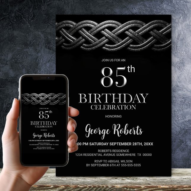 Celtic Knot 85th Birthday Party Invitation (Creator Uploaded)