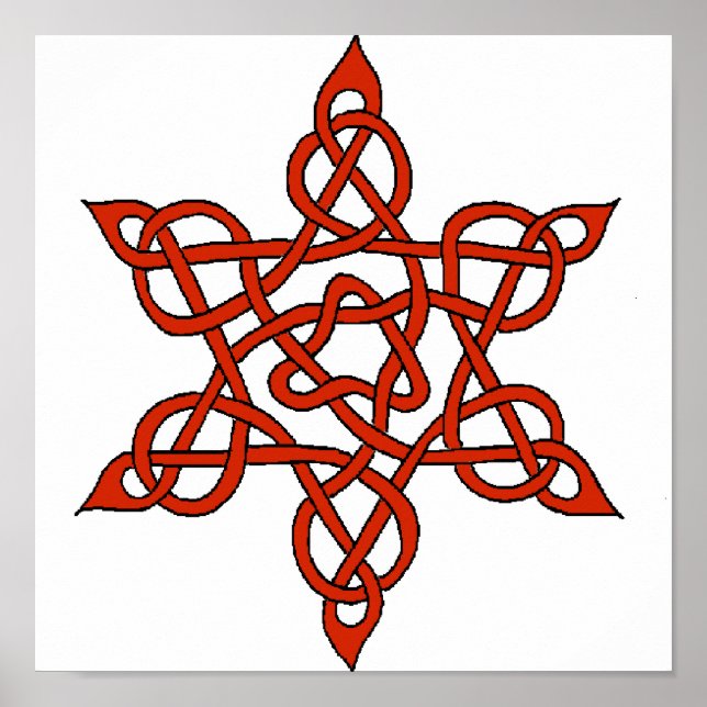 Celtic Knot 9 Red Poster (Front)