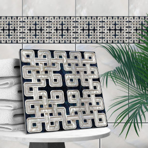 Celtic knot abalone shell and pearl tile