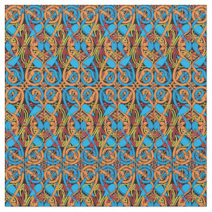 Celtic Knot Animals Lindisfarne Pattern Fabric