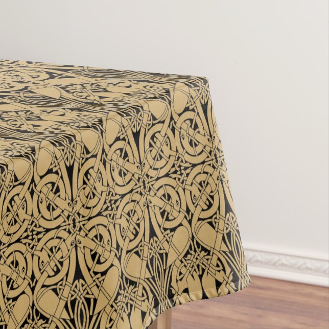 Celtic Knot Animals Lindisfarne Pattern Tablecloth (In Situ)