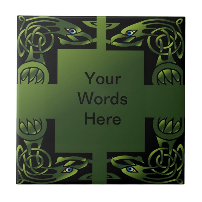 Celtic Knot Bird Design Ceramic Tile  (Front)