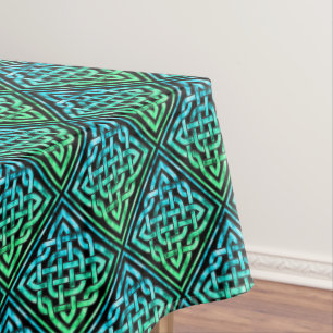 Celtic Knot - Blue Green Black Tablecloth