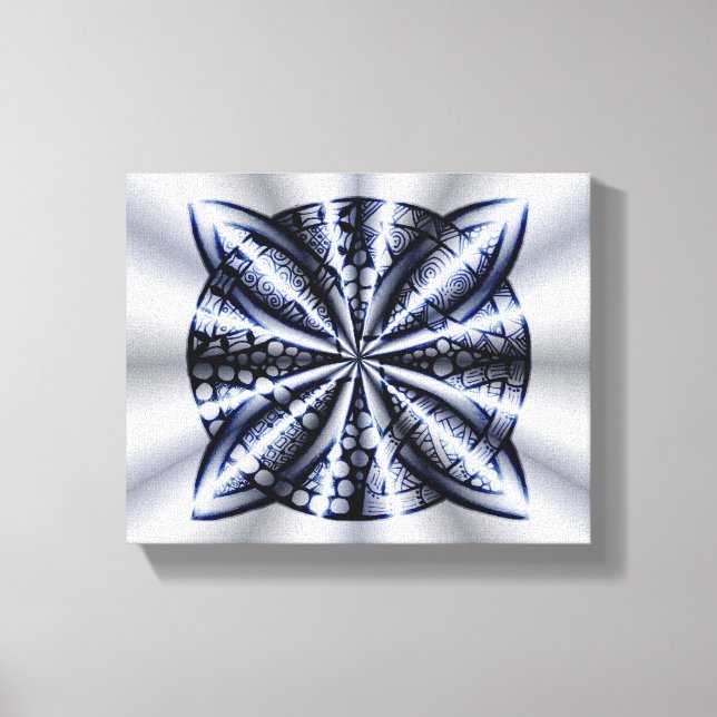 Celtic Knot Blue Metallic Canvas Print (Front)