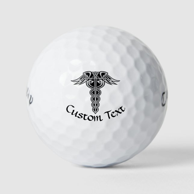 Celtic Knot Caduceus Golf Balls (Front)