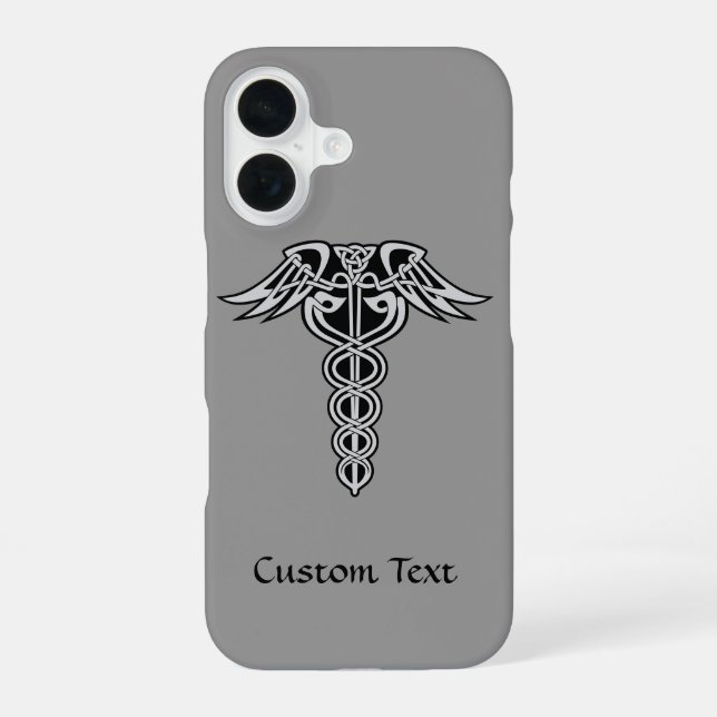Celtic Knot Caduceus iPhone 16 Case (Back)