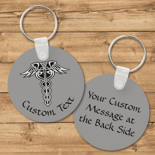 Celtic Knot Caduceus Keychain
