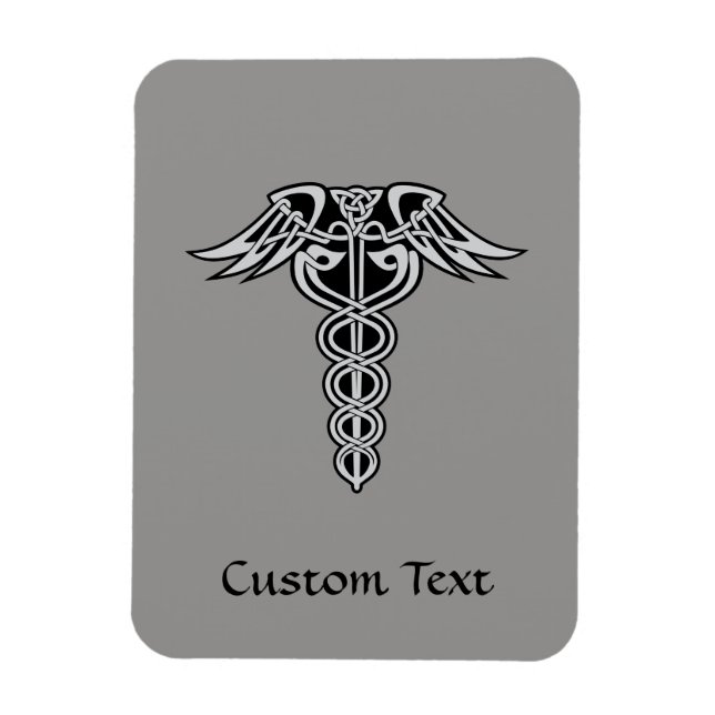 Celtic Knot Caduceus Magnet (Vertical)