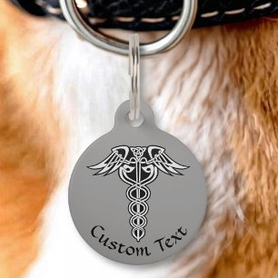 Celtic Knot Caduceus Pet Tag