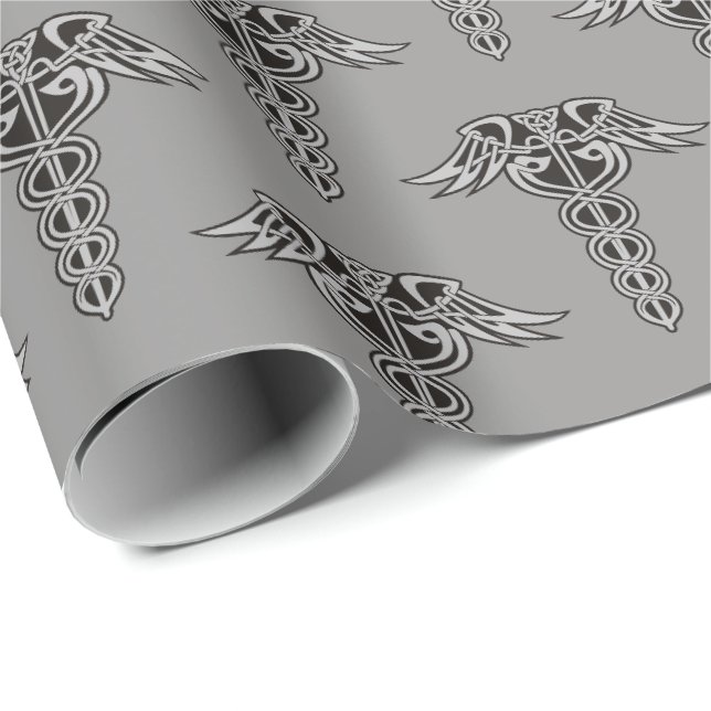 Celtic Knot Caduceus Wrapping Paper (Roll Corner)