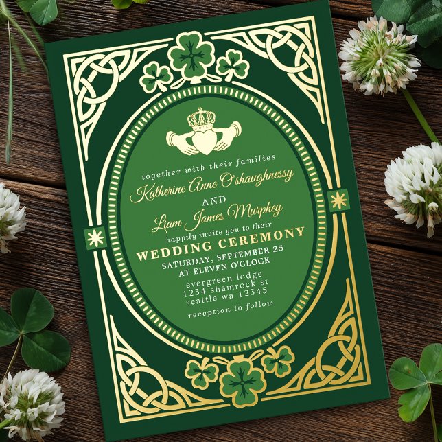 Celtic Knot Claddagh Shamrock Wedding Green  (Creator Uploaded)