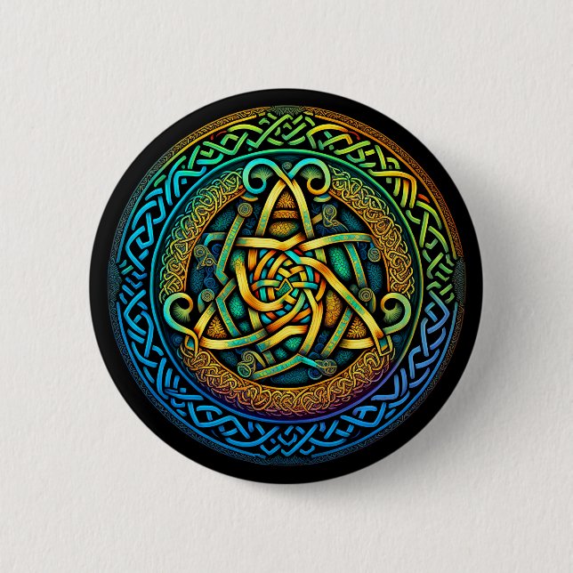 Celtic Knot Colourful Knotwork 6 Cm Round Badge (Front)