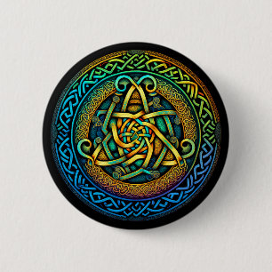 Celtic Knot Colourful Knotwork 6 Cm Round Badge