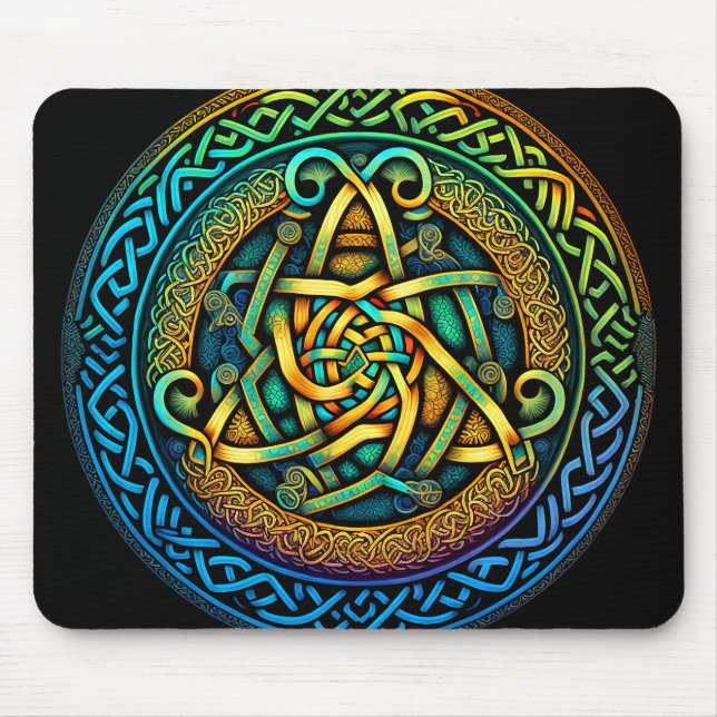 Celtic Knot Colourful Knotwork Mouse Pad (Front)