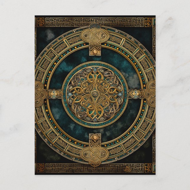 Celtic Knot Colourful Knotwork Postcard (Front)