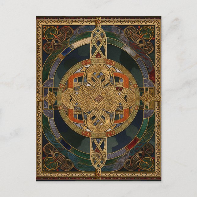 Celtic Knot Colourful Knotwork Postcard (Front)