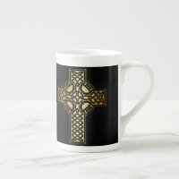 Celtic Knot Cross in Gold and Black