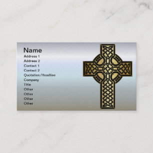 Celtic Knot Cross in Gold and Black Business Card